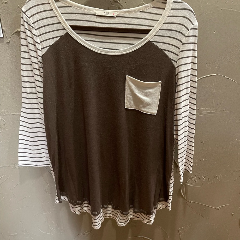 Brown and cream Le Lis shirt.